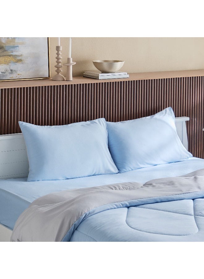 Home Box Derby 3-Piece Reversible Microfiber King Comforter Set - 220x240 cm  - Image 1