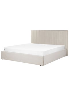 Bed and Mattress Home Dream Drape Upholstered Queen Size ( 160 X 200 ) Dark Beige Color Bed  - Image 2