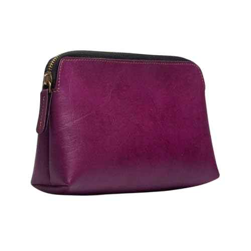 The Messy Corner Personalized Zipper Pouch for Women  Customized Travel Vanity Toiletry Bag  Makeup Pouch  PU Leather with Name Tag  Charm  Travel Pouch Magenta - Image 3