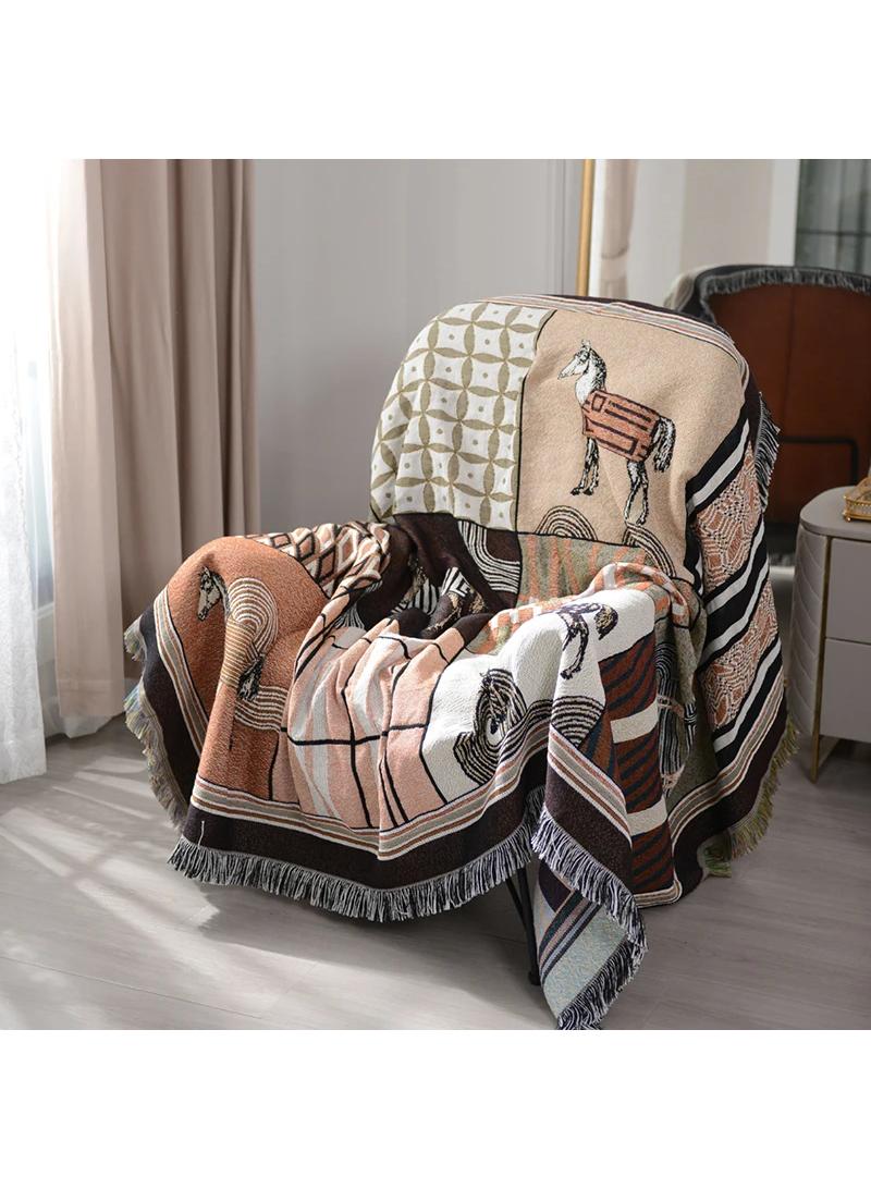 handmade cotton thread woven blanket 160*160cm - Image 1