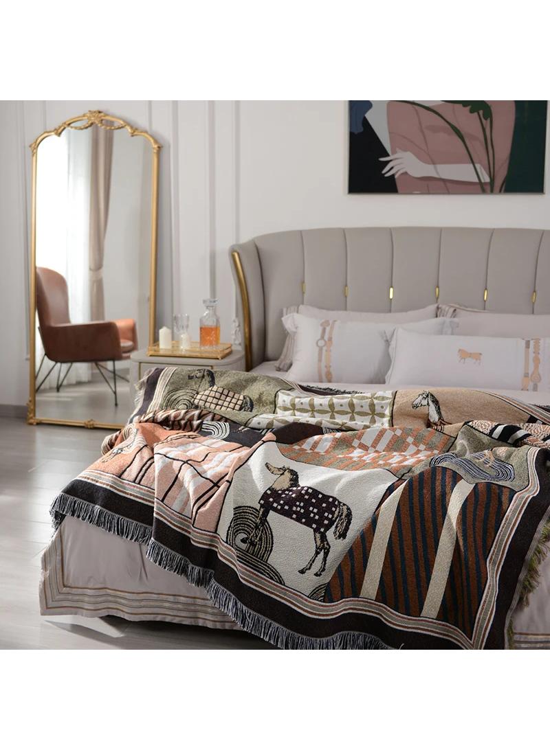 handmade cotton thread woven blanket 160*160cm - Image 2