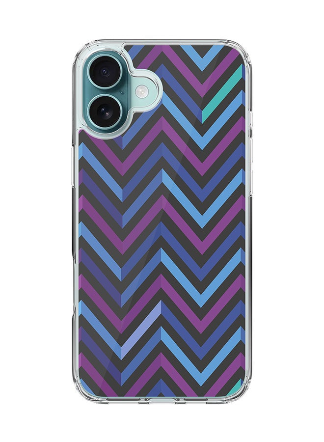 Stylizedd For iPhone 16 Plus Case [Compatible with MagSafe] Slim Magnetic cover Clear Phone Case - Deep Chevron FP - Image 1