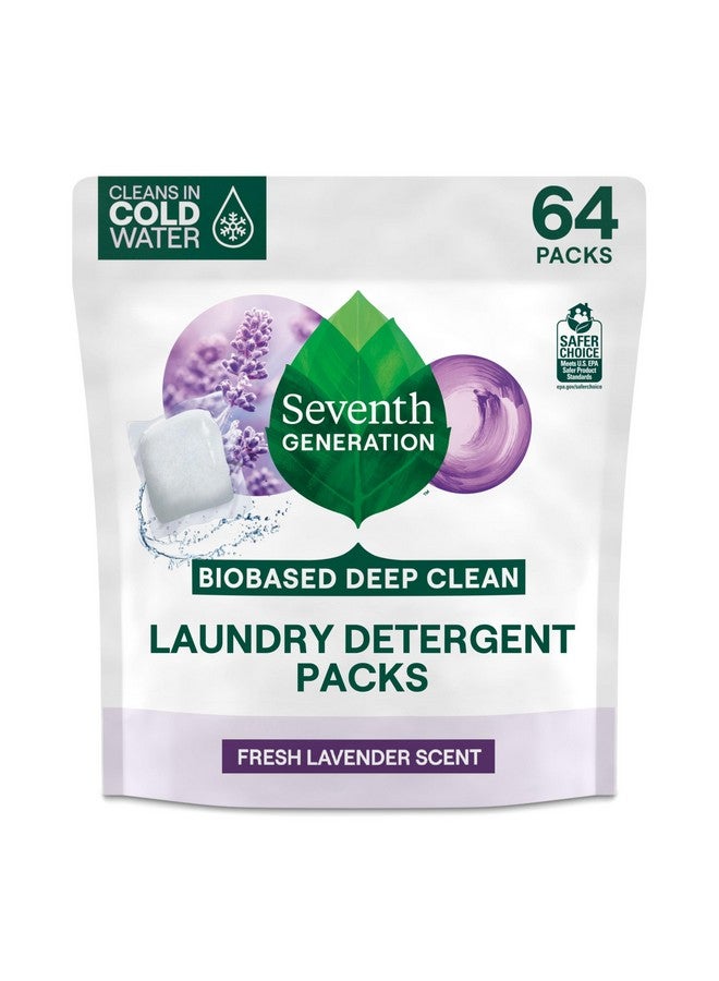 Seventh Generation Laundry Detergent Packs, Lavender, Biobased Deep Clean, EPA Safer Choice Certified, 64 Count - Image 1
