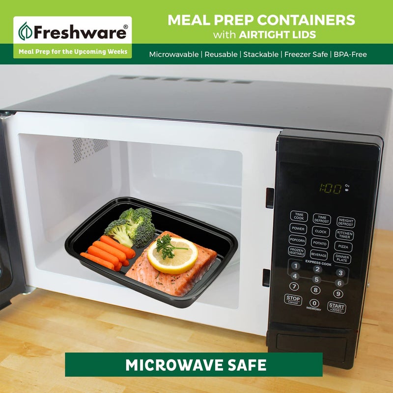 Freshware Meal Prep Containers [50 Pack] 1 Compartment Food Storage Containers with Lids, Bento Box, BPA Free, Stackable, Microwave/Dishwasher/Freezer Safe (16 oz) - Image 3