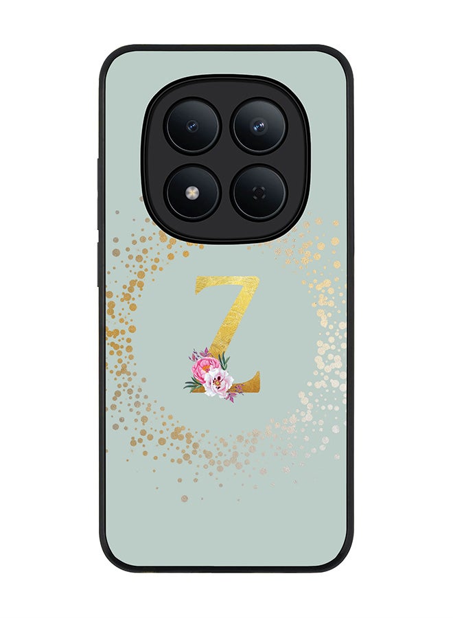 For Xiaomi Redmi Note 15 Pro 5G Case,Slim fit Camera Protection, Shockproof Thin Phone cover  - Custom Monogram Floral - Z  (Light Grey )