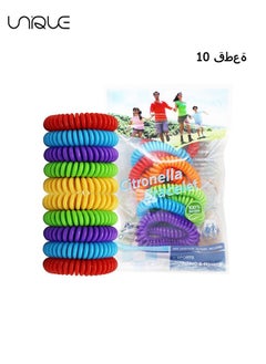 Unique 10 Pcs Natural Mosquito Repellent Bracelet Multicolour, Mosquito Bracelets Outdoor for Adults and Kids, Waterproof Bands  - Image 1