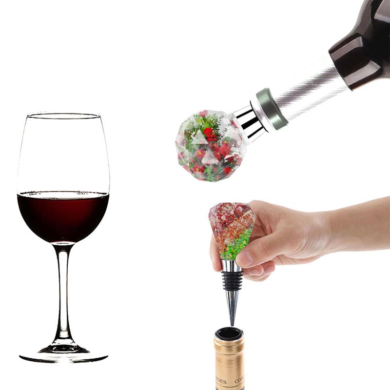 JIOFAVIU 15 Pcs Resin Wine Bottle Stoppers Molds Set, Wine Stopper Silicone Molds for Epoxy Resin (5 Molds and 10 Stoppers with 10 Screws) - Image 5