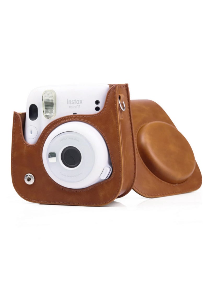PU Vintage Instant Camera Bag Portable Camera Sling Bag Protective Shell Case for Fujifilm Instax Mini 11/9/8 - Image 2