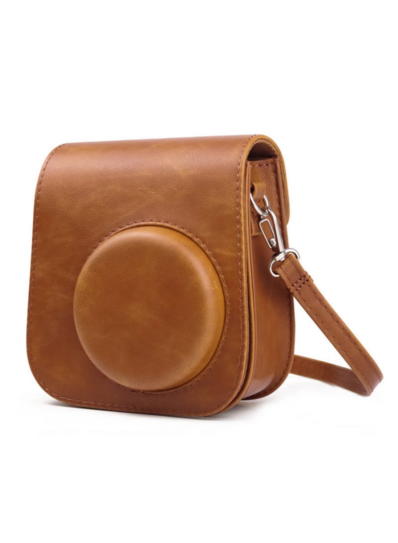 PU Vintage Instant Camera Bag Portable Camera Sling Bag Protective Shell Case for Fujifilm Instax Mini 11/9/8 - Image 1