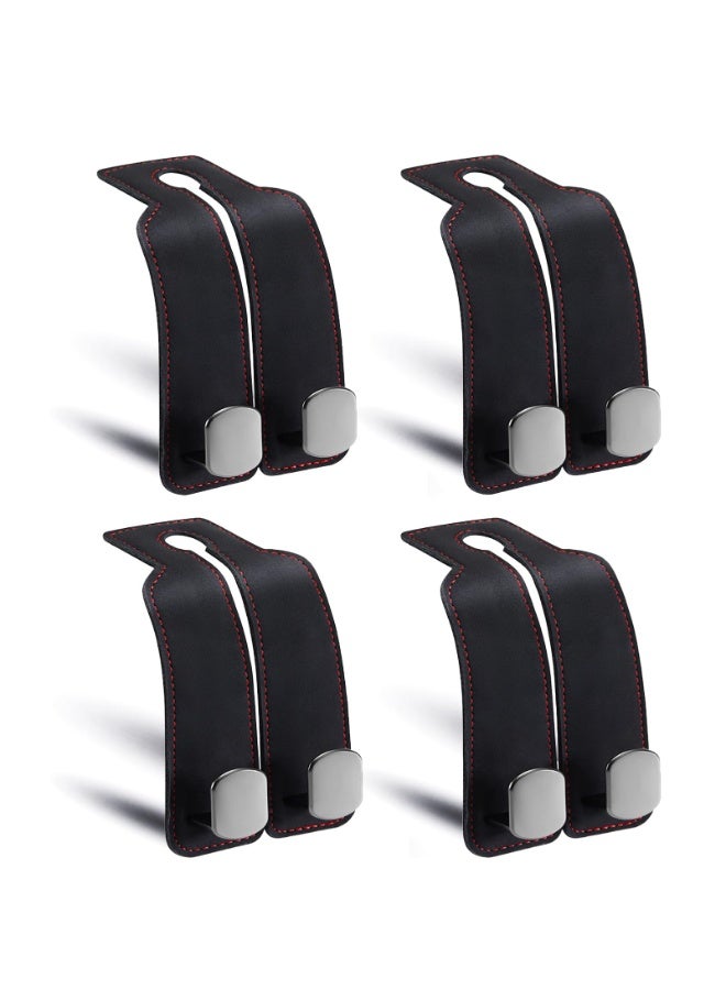 Chabeia 4pcs Black,Leather Car Back Seat Organizer Hooks, Headrest Hooks ,Car Hand Bag Hooks, Toy Organizer Hooks,Car Seat Back Storage Hook, Car Purse Hook, Car Seat Hooks for Headrest,Purses ,Bags - Image 2