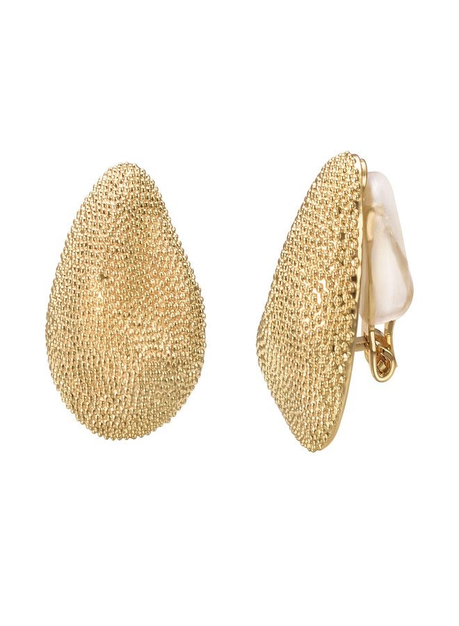 Yoursfs Gold Teardrop Clip On Earrings for Women Hypoallergenic Pressure Earrings Non-pierced 18K Gold Plated Earring - Image 1
