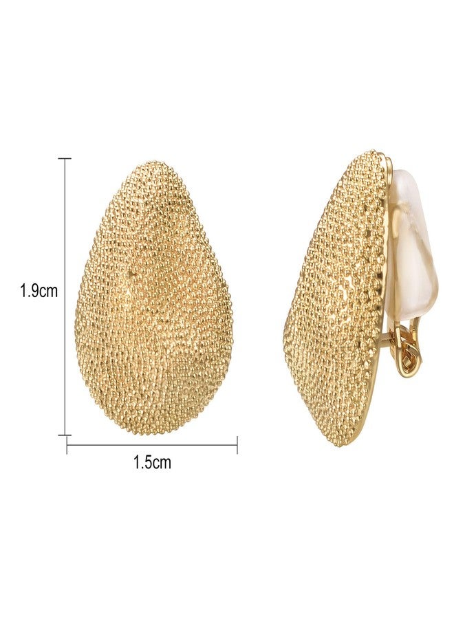 Yoursfs Gold Teardrop Clip On Earrings for Women Hypoallergenic Pressure Earrings Non-pierced 18K Gold Plated Earring - Image 2