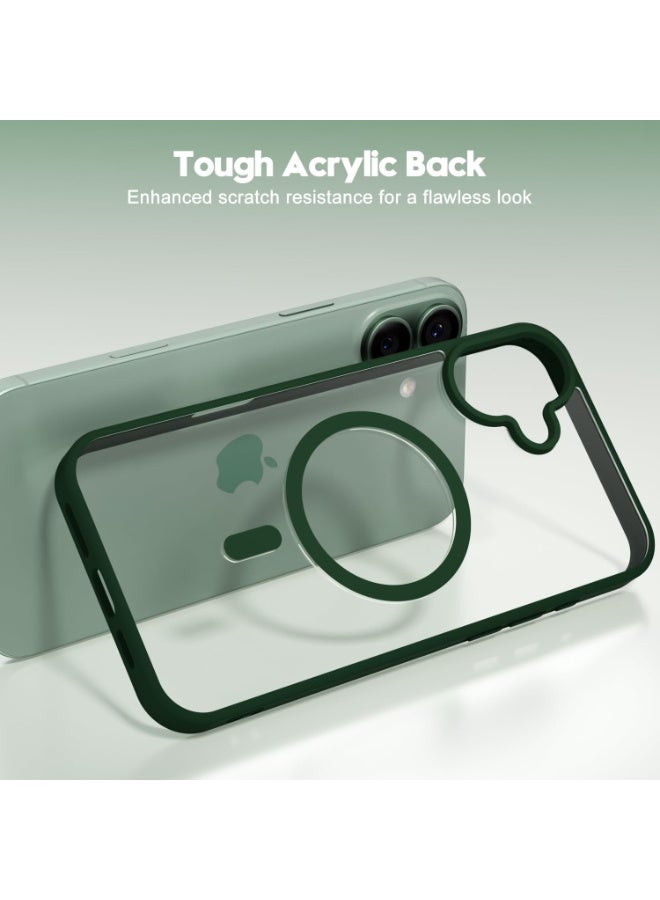 أكاليكس جراب مغناطيسي لهاتف iPhone 16، متوافق مع MagSafe، غطاء فاخر مطلي، جراب هاتف شفاف ناعم مقاوم للصدمات من مادة TPU (أخضر) - Image 4