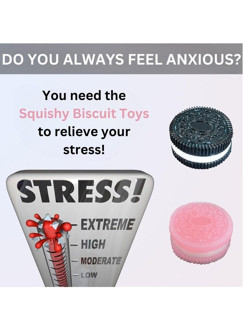 ESSEN Soft Squishy Biscuit Stress Relief Toy | Fun Squeeze & Fidget Toy | Cute Sensory Decompression Toy for Anxiety & Relaxation | Ideal for Kids & Adults | Desk Toy & Gift - 2pcs - Image 3