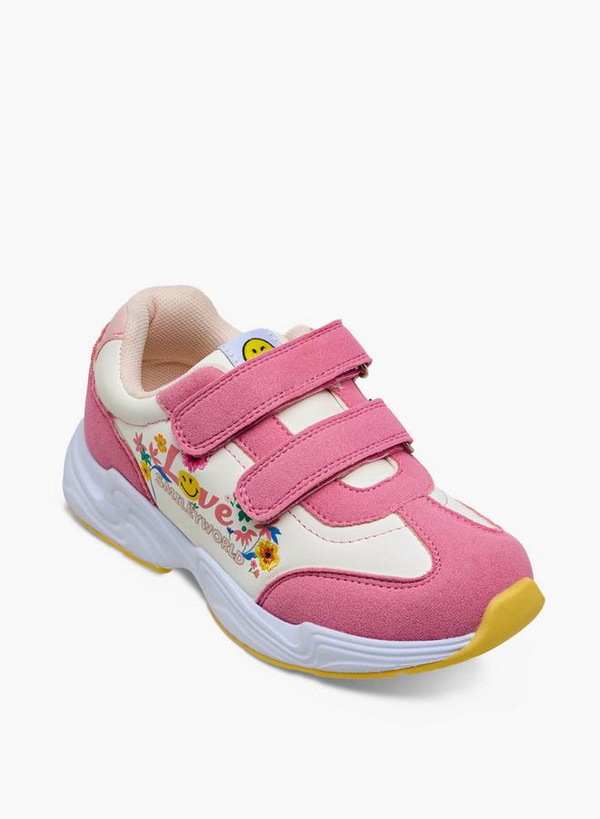 SMILEY Girls Hook And Loop Ankle Sneakers - Image 2