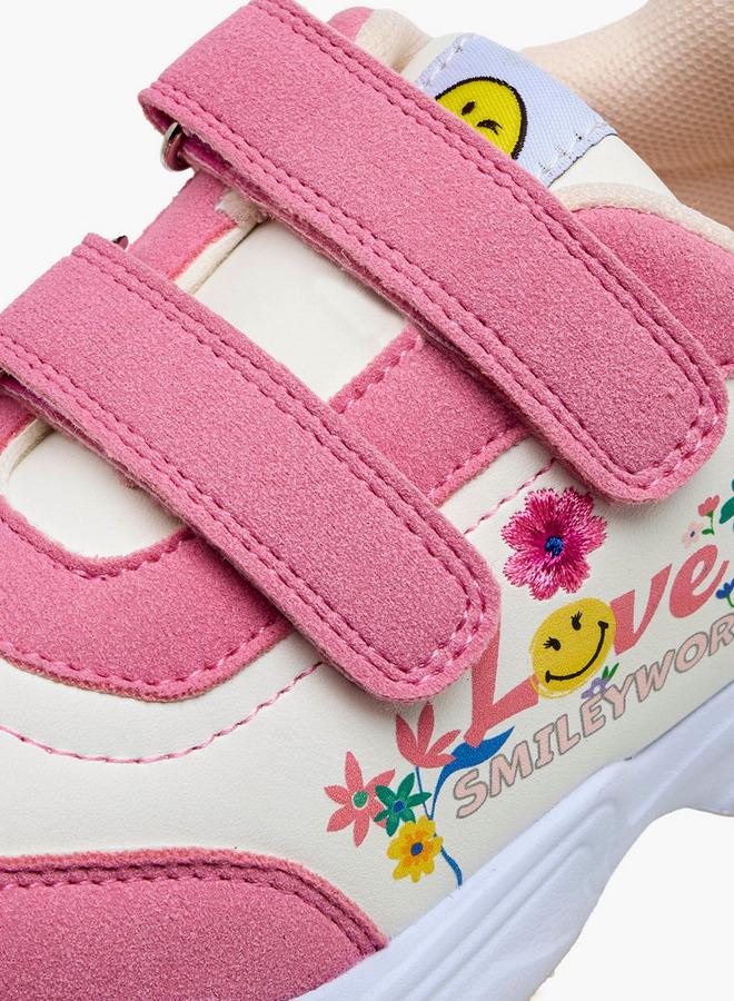 SMILEY Girls Hook And Loop Ankle Sneakers - Image 4