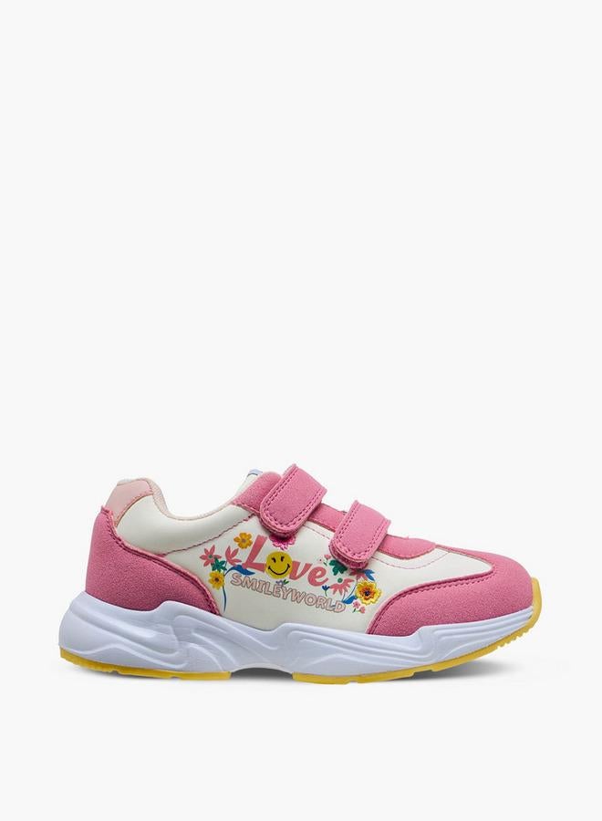 SMILEY Girls Hook And Loop Ankle Sneakers - Image 3