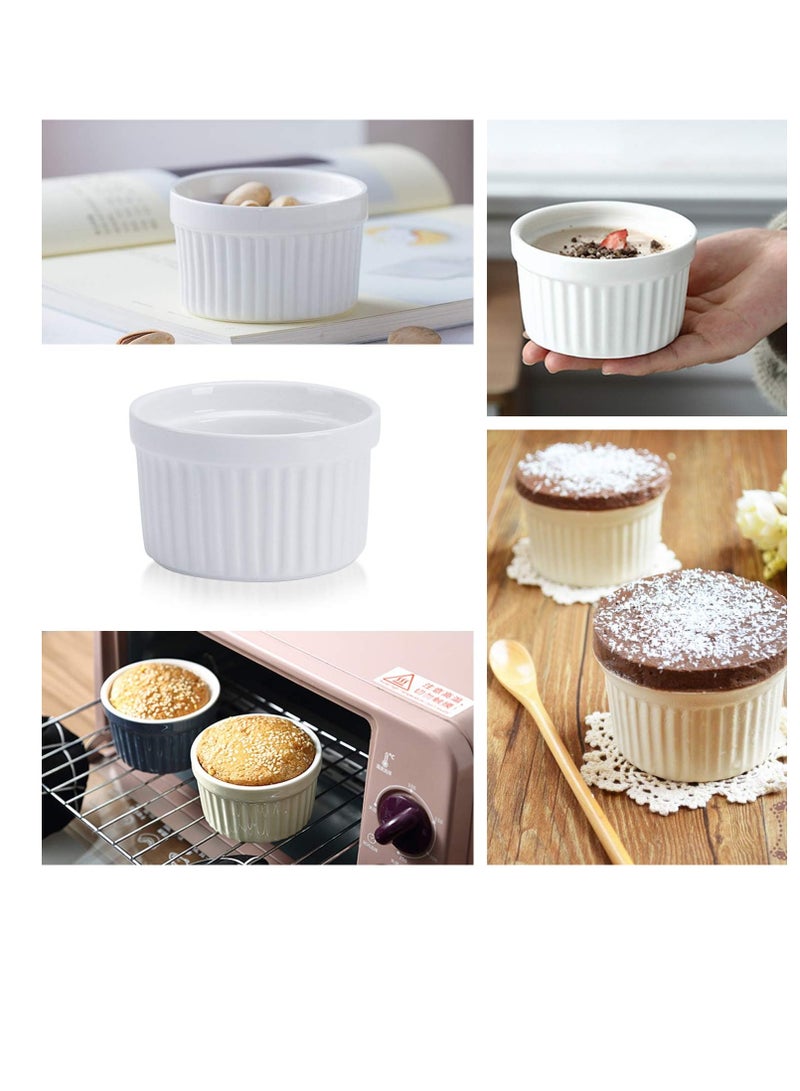Kitchen AKDC Ramekins 4OZ,Set of 8, Souffle Dishes, Oven Safe Ramekin Bowls Serving For Creme Brulee, Custard, Pudding, Mini Desserts, Jam, Dips, Sauces, Ramekins For Baking - Image 2