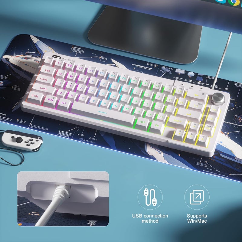 MageGee Mini 60% Gaming Keyboard, RGB Backlit Ultra-Compact Keyboard, TS68 Ergonomic Waterproof Mechanical Feeling Office Computer Keyboards for PC, MAC, PS4, Xbox ONE Gamer - Image 3
