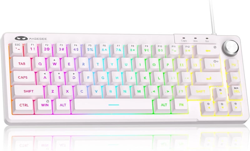 MageGee Mini 60% Gaming Keyboard, RGB Backlit Ultra-Compact Keyboard, TS68 Ergonomic Waterproof Mechanical Feeling Office Computer Keyboards for PC, MAC, PS4, Xbox ONE Gamer - Image 1