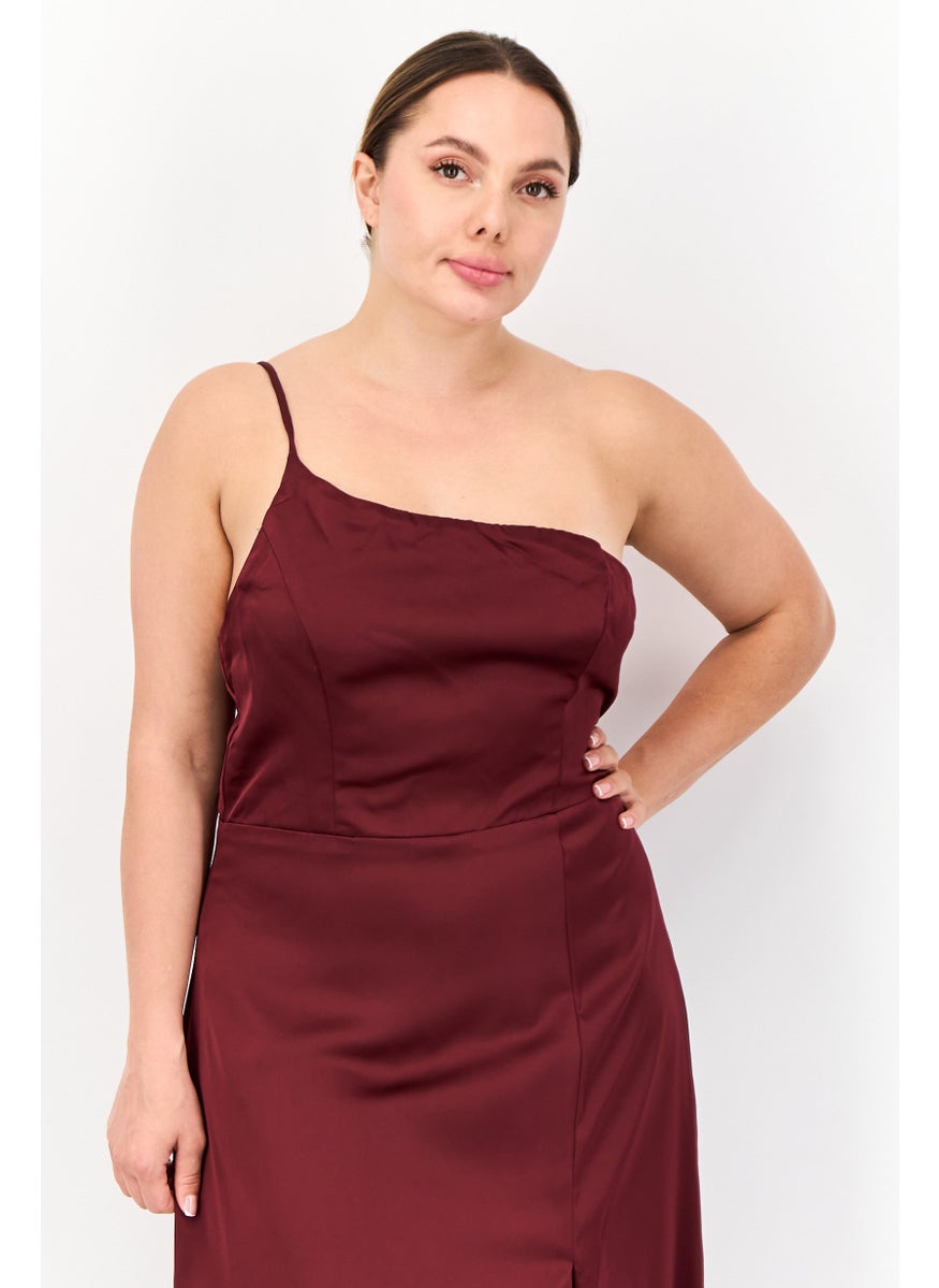 Lulus Women Plain Maxi Dress, Maroon  - Image 2