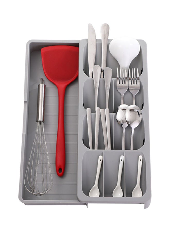 Loquat Expandable Cutlery Drawer Organizer Grey 40.5x5.5x16.5cm - Image 5