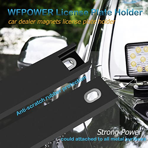 WFPOWER 2 Pack Premium Rubber Coated Magnetic License Plate Holder, Magnet Tag, Demo Tag Test Drive, Car Dealer Magnet Bar License Plate Frame with Screws No Scratch for Car Truck (Black) - Image 3