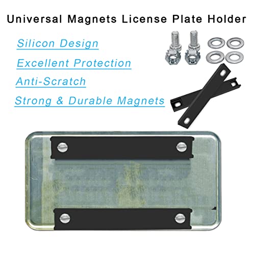 WFPOWER 2 Pack Premium Rubber Coated Magnetic License Plate Holder, Magnet Tag, Demo Tag Test Drive, Car Dealer Magnet Bar License Plate Frame with Screws No Scratch for Car Truck (Black) - Image 5
