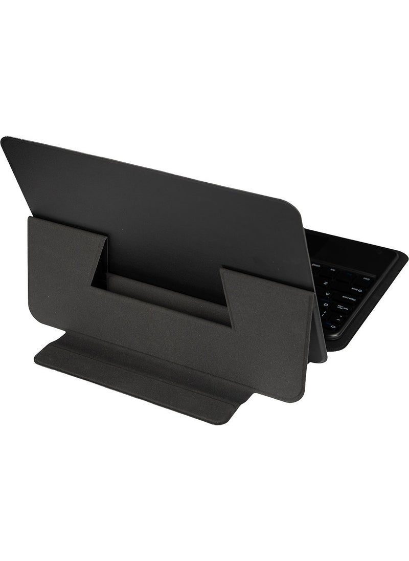 BBS Teknoloji Grup - BBS Technology Group Apple iPad Air 11 2024 Zore Border Keyboard Bluetooth Connected Stand Keyboard Tablet Case-Black - Image 1