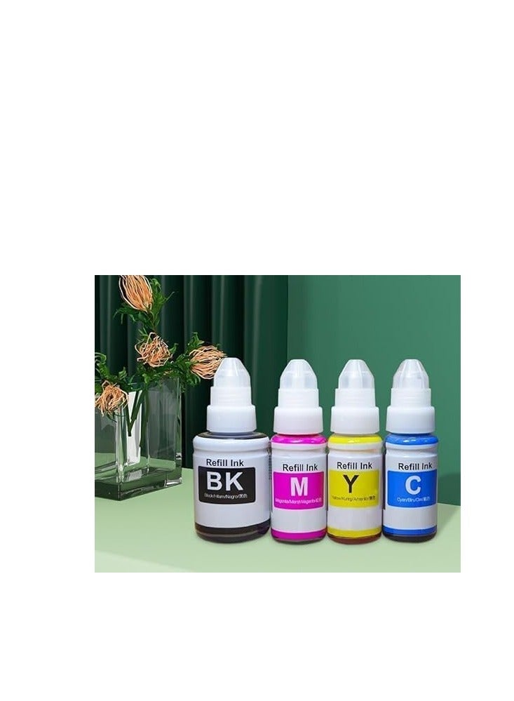 Terabyte حبر متوافق مع طابعة كانون لطراز PIXMA G3400، G2400، G1400، G4400، G4410، G3410، G2410، G1410، G3411، G2411، G1411، G4411 (عبوة 4 - أسود، أزرق، وردي، أصفر) - Image 1