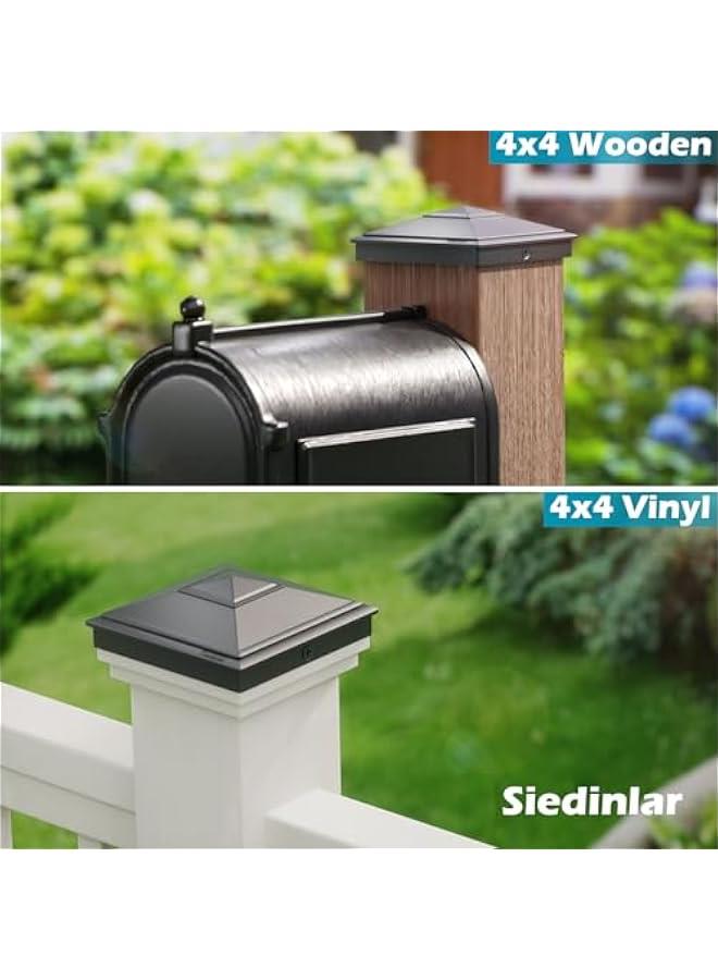Arabest 4x4 Pyramid Post Caps Waterproof Outdoor 4x4 Post Cover, Fits 3.5x3.5 4x4 Wood Vinyl Posts for Fence Deck Mailbox Patio (Black, 6 Pack) - Image 3