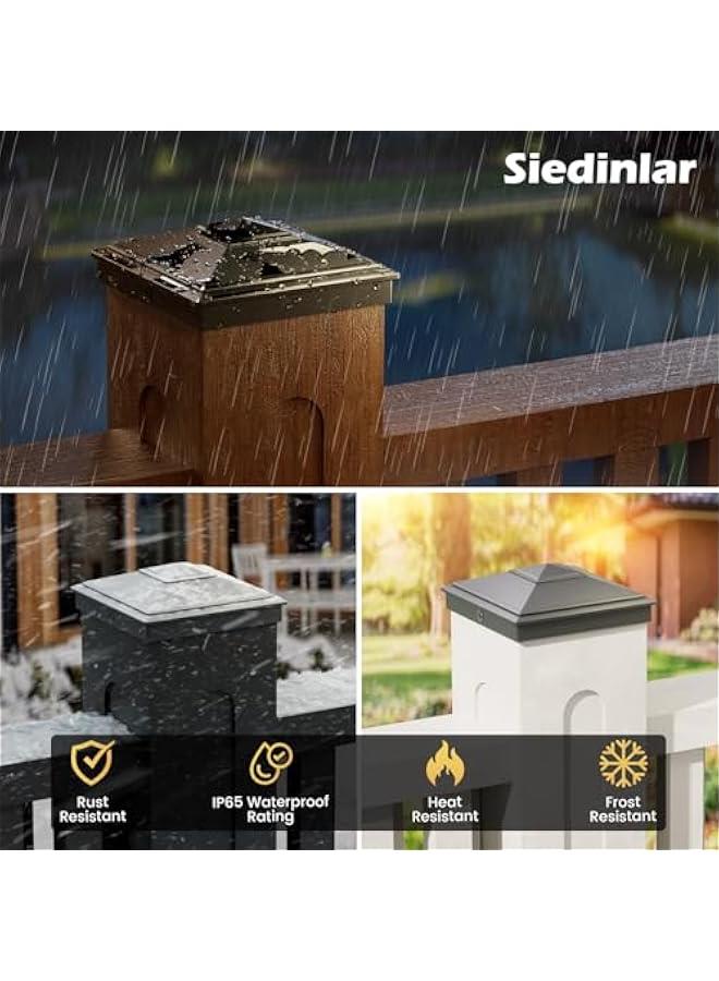 Arabest 4x4 Pyramid Post Caps Waterproof Outdoor 4x4 Post Cover, Fits 3.5x3.5 4x4 Wood Vinyl Posts for Fence Deck Mailbox Patio (Black, 6 Pack) - Image 5