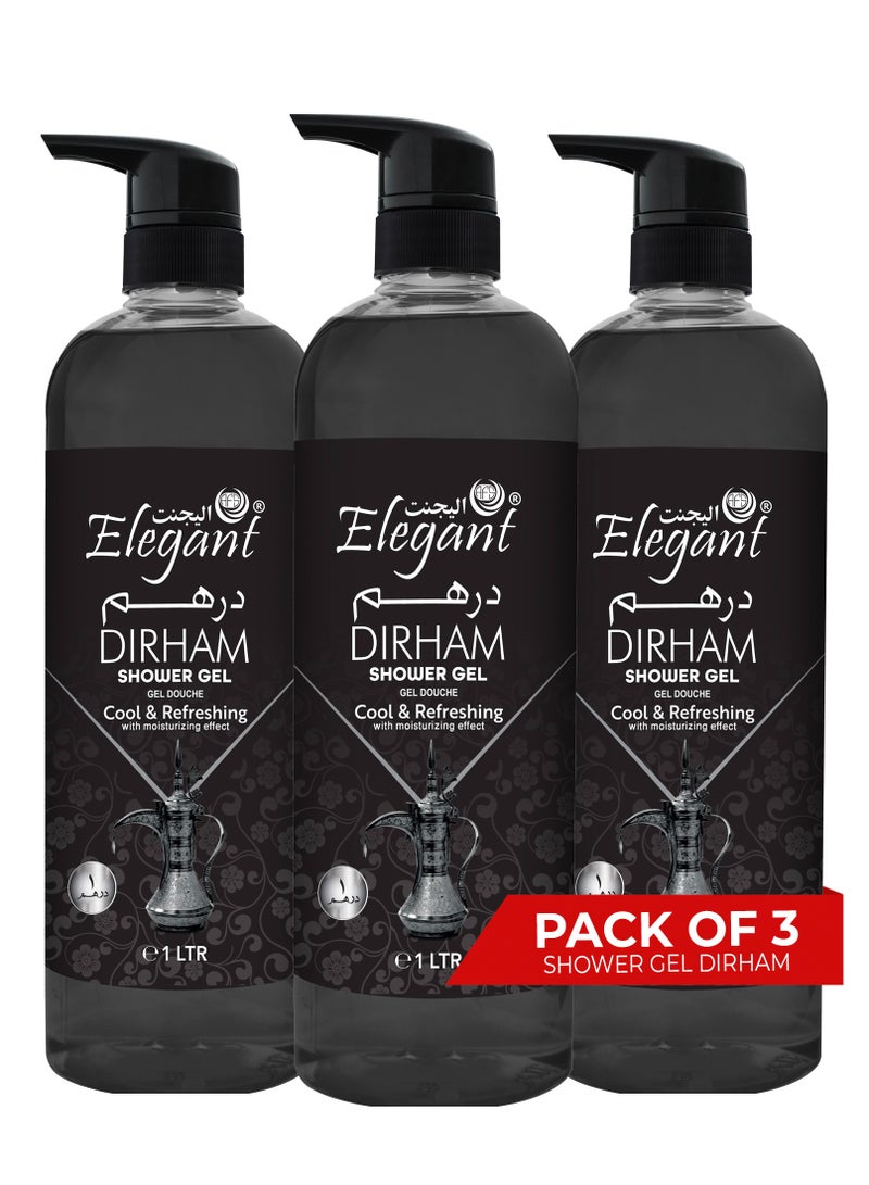 Elegant 3-Pieces Dirham Shower Gel 1 Liter - Image 1