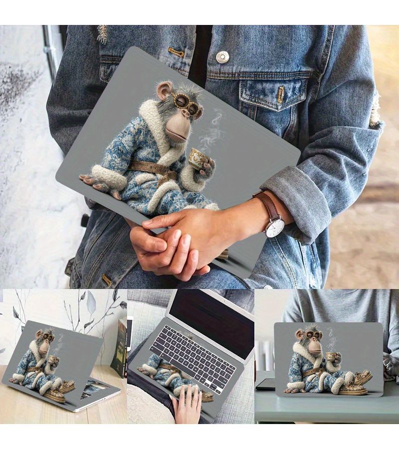 2 قطع فيلم كرتوني غطاء حماية للاب توب لاصق سهل التقشير من بي في سي لامع مناسب لـ Macbook Pro Air Lenovo ThinkPad HP Dell Asus Surface - Image 1