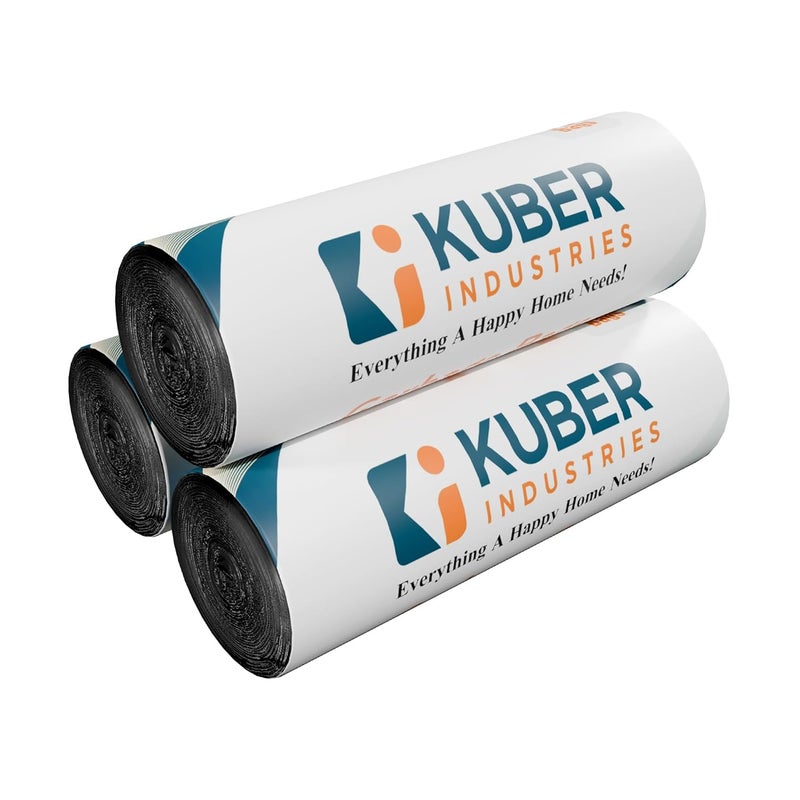 Kuber Industries Large Eco Friendly Dustbin Bags 45 Pcs Leakproof Odour Free Strong Garbage Bags For Trash And Waste Dustbin Covers For Home And Office 30 x 24 Inches Black - Image 1