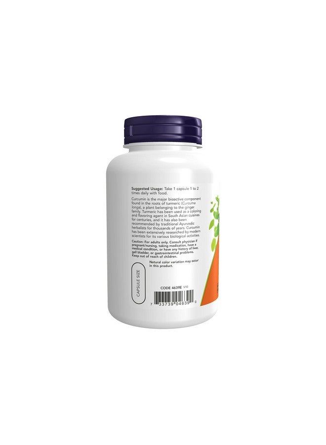 now Supplements Turmeric Curcumin Derived From Turmeric Root Extract Herbal Supplement 120 Veg Capsules - Image 4