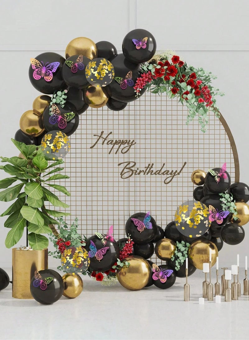 Multi-Purpose 3D pink  Butterfly Decorations -12-Piece Set With 3 Different Sizes (For Cakes, Parties & More) - Image 3