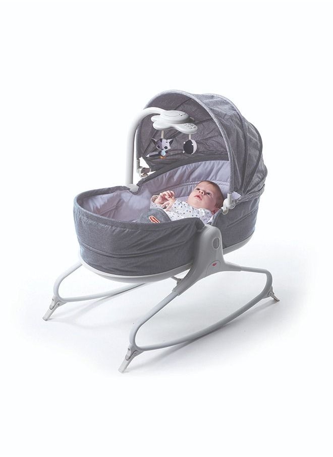 Tiny Love - 3 In 1 Rocker Napper Grey Cozy With Canopy - Grey - Image 1