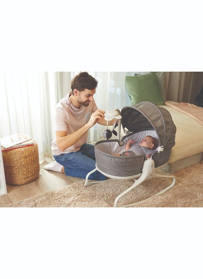 Tiny Love - 3 In 1 Rocker Napper Grey Cozy With Canopy - Grey - Image 1