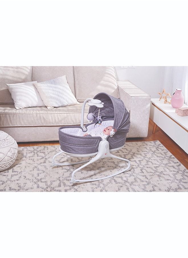 Tiny Love - 3 In 1 Rocker Napper Grey Cozy With Canopy - Grey - Image 1