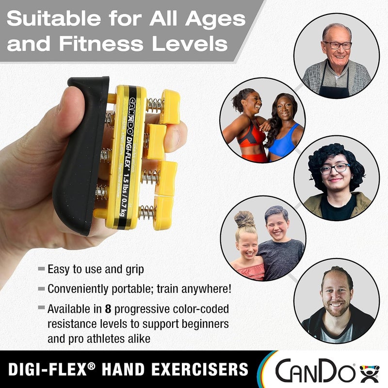 CanDo Digi-Flex Hand Exerciser with XX-Heavy Tension - Silver - Image 3