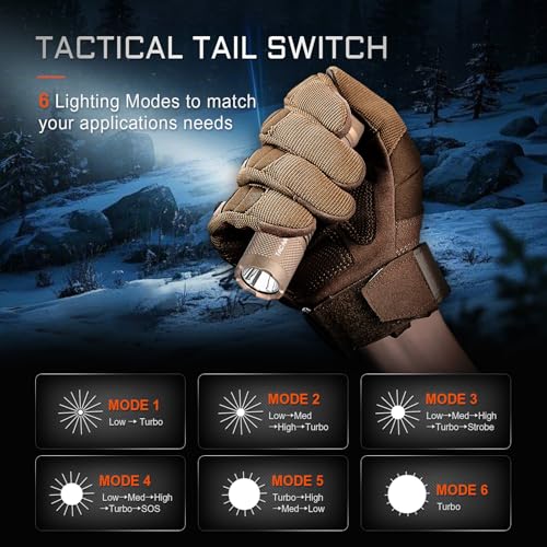 ACEBEAM TAC AA 2.0 Longest-Range AA Flashlight 360 Meters, 900 High Lumens Tactical EDC Flashlight Rechargeable, 6 Modes Pocket LED Super Bright Small Mini Flashlight for Camping, Home(SFT-25R) - Image 3