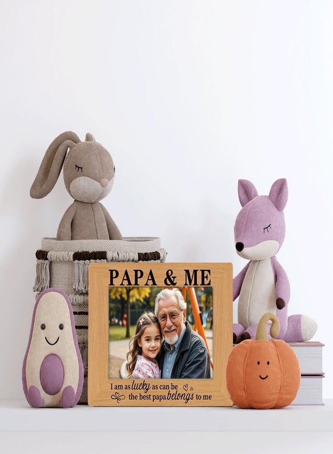 XQLSR Gift for Papa from Grandson Granddaughter, Grandpa Present for Birthday, Christmas, Father's Day, Photo Gifts Wooden Picture Frame, PAPA & ME Photo Frame, To Assemble 4 * 6 Inches Photo - Image 4