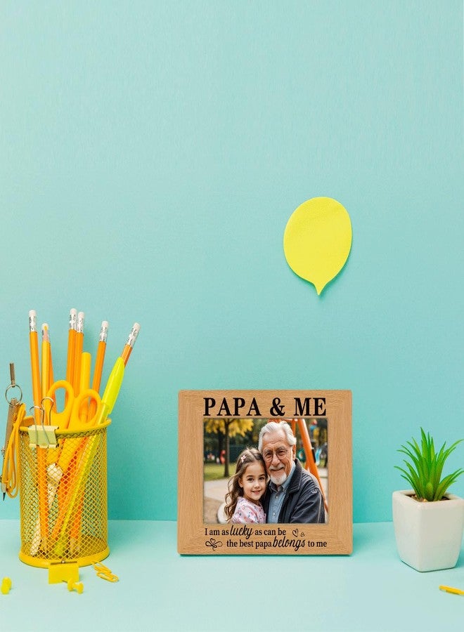 XQLSR Gift for Papa from Grandson Granddaughter, Grandpa Present for Birthday, Christmas, Father's Day, Photo Gifts Wooden Picture Frame, PAPA & ME Photo Frame, To Assemble 4 * 6 Inches Photo - Image 3