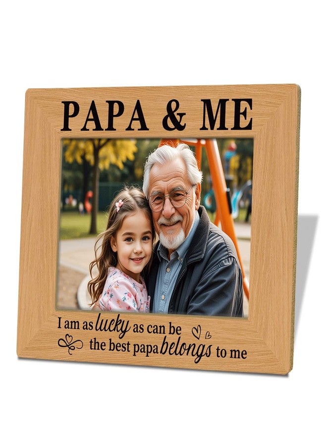 XQLSR Gift for Papa from Grandson Granddaughter, Grandpa Present for Birthday, Christmas, Father's Day, Photo Gifts Wooden Picture Frame, PAPA & ME Photo Frame, To Assemble 4 * 6 Inches Photo - Image 1