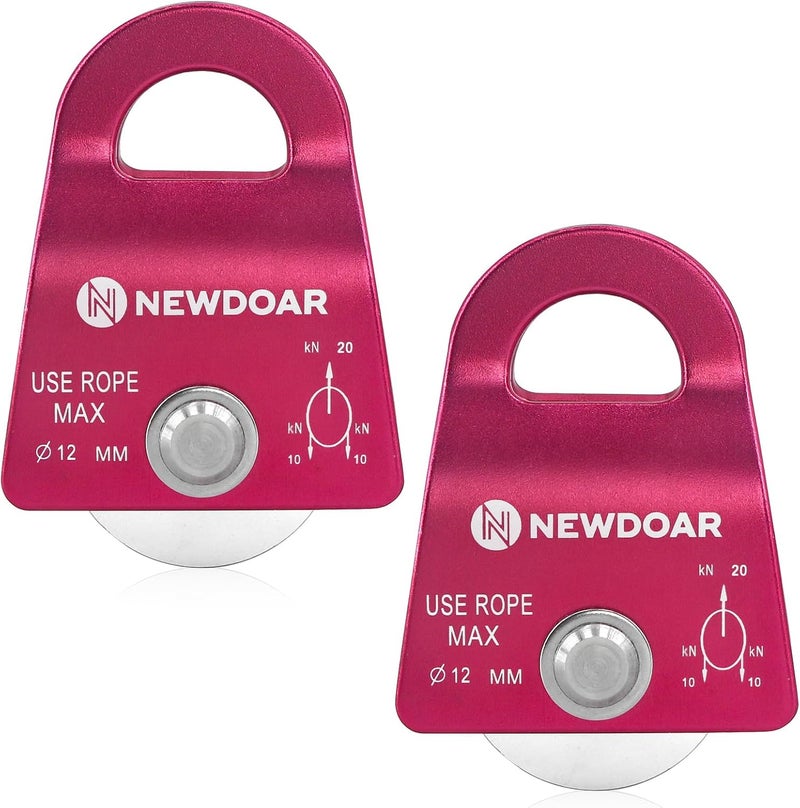 Newdoar Micro Mobile Single Pulley,20kN(4500 lb) Max Rope 1/2in for Rigging Arborist Climbing Rescue,CE Certified - Image 1