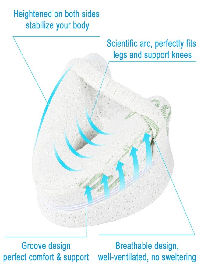 Zvtq Knee Pillow for Side Sleepers - Heart-Shaped Contour Leg Pillow with Spine Alignment Support for Sciatica, Pregnancy & Comfort (White with Green) - Image 4