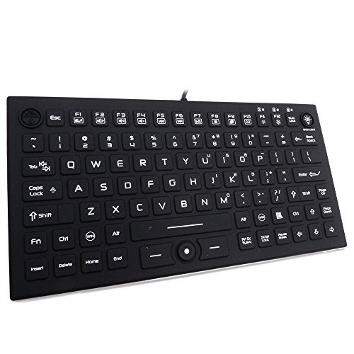 DSI Compact LED Backlit Keyboard with Integrated Mouse Button IP68 Waterproof Silicone IKB850BL - Image 3