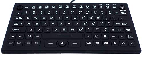 DSI Compact LED Backlit Keyboard with Integrated Mouse Button IP68 Waterproof Silicone IKB850BL - Image 4