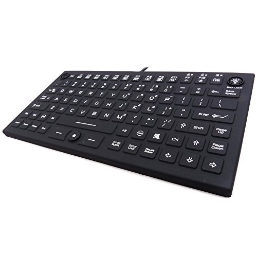 DSI Compact LED Backlit Keyboard with Integrated Mouse Button IP68 Waterproof Silicone IKB850BL - Image 5